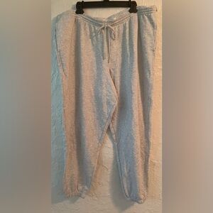 Vince grey mélange cotton jogger style sweatpants, pockets, drawstring waist;2XL